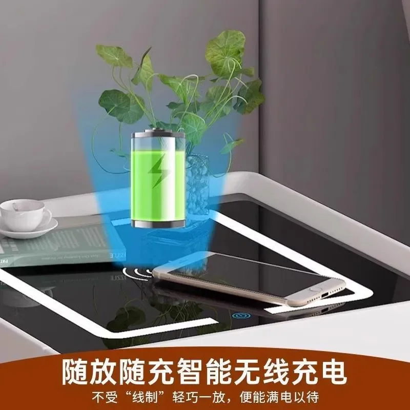 New Smart Bedside Table Safe with Wireless Charging Multi Function Bedroom Home Security Box Integrated Password Lock