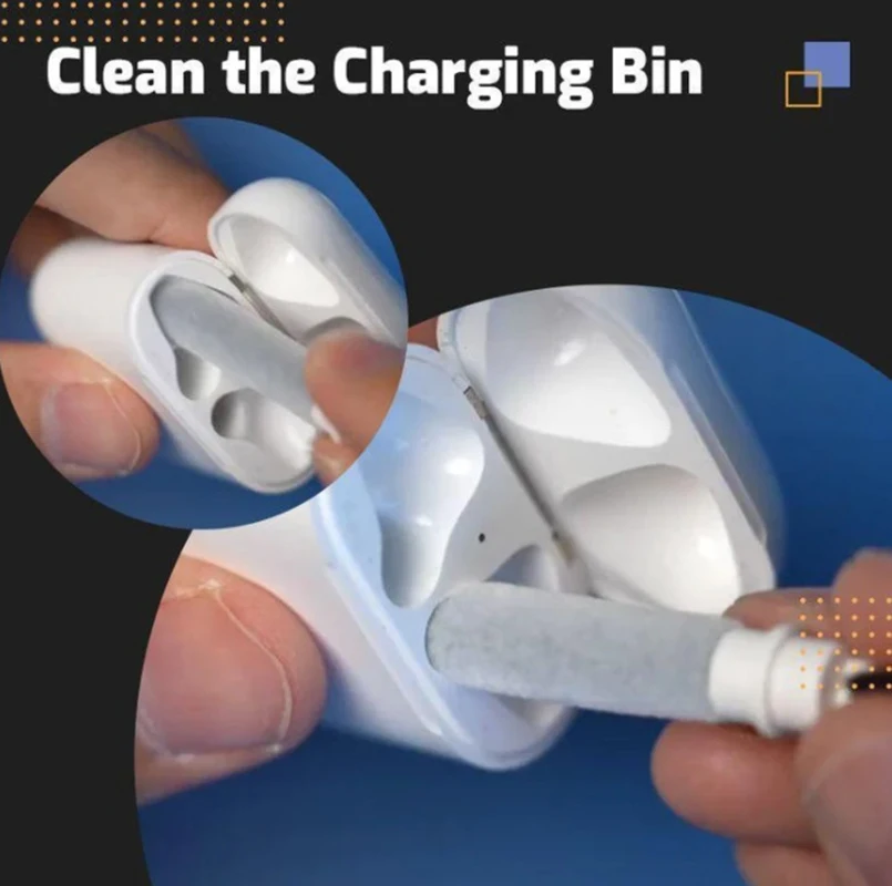 Portable mini Bluetooth headset cleaning pen, complete set of Bluetooth headset hole soft microfiber brush cleaning tool