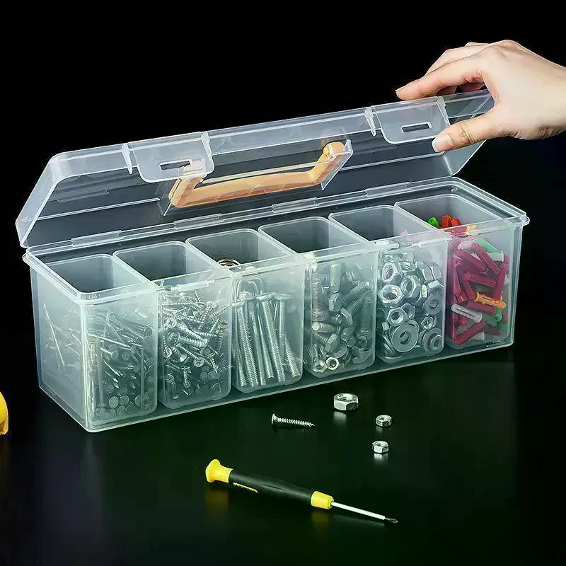 In 1 Transparent Tool Storage Box For Screws Nuts Bolts Nails Hardware Workshop Garage Home DIY Kit Box 6