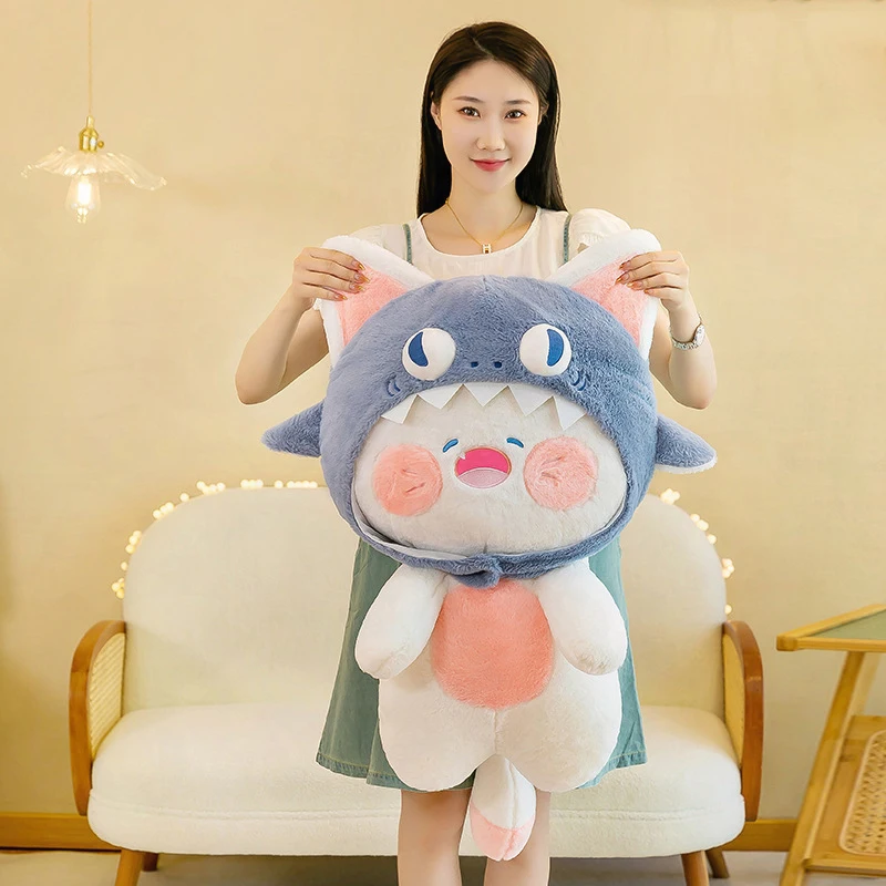 Jouet en peluche requin Kawaii mignon, poupée en peluche pour enfants, cadeau d'anniversaire, oreiller câlin doux pour filles, Adorable peluche