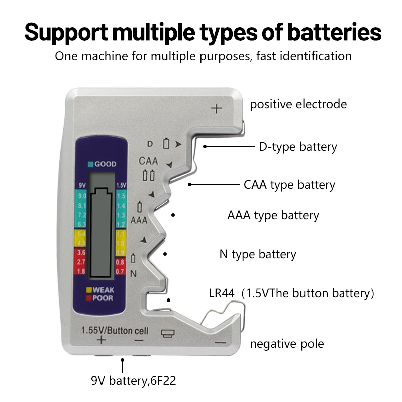 Digital Battery Tester analyzer Testing Meter LCD Display AA AAA Button Cell Load Analyzer Battery Capacity Gauge Checker Tools