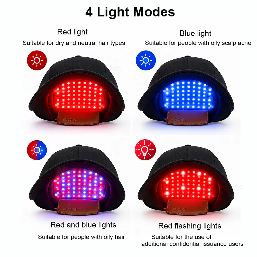 Red Light Therapy Hair Growth Cap Men Women 650nm LED Red Light Therapy Cap for Hair Growth Anti Hair Loss Infrared Therapy Hat