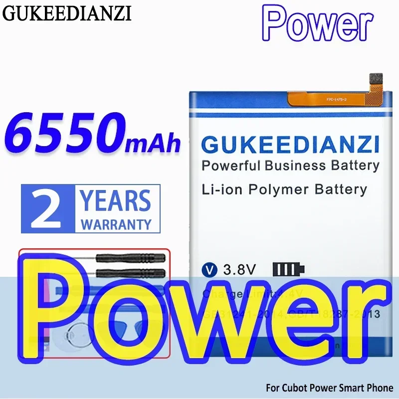 High Capacity GUKEEDIANZI Battery 6550mAh For Cubot Power Smart Phone