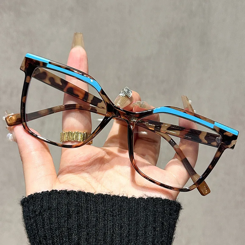

KLASSNUM Fashion Cat Eye Join Together Colour Reading Glasses Anti Blue Light Glasses For Indoor For Seniors Library Use