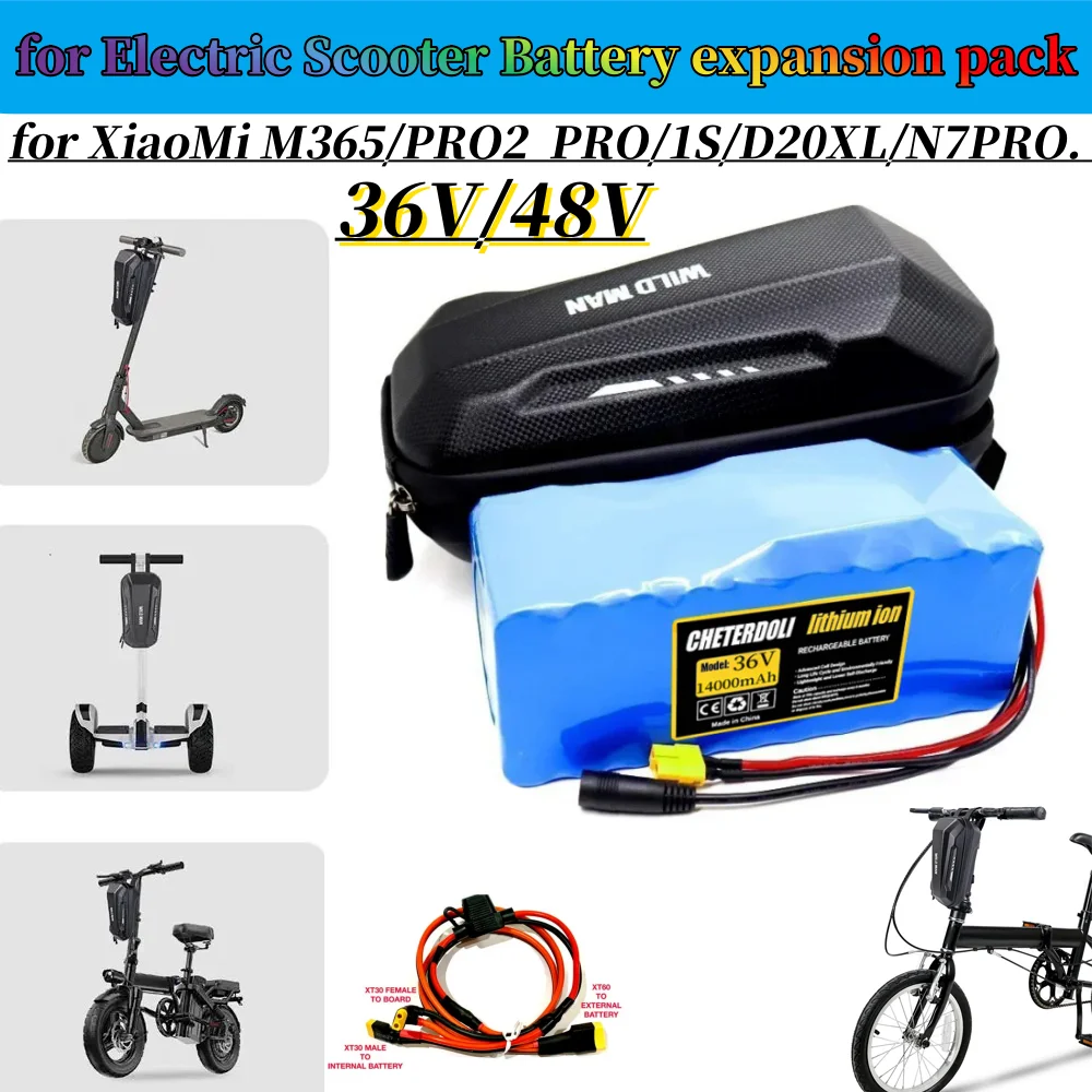 

36/48V Battery 4.4Ah 6.8Ah 10Ah 12Ah 14Ah for Paralleling Extra Expansion XiaoMi M365 1s Pro Mi3 Ninebot MaxG30 With Battery Bag
