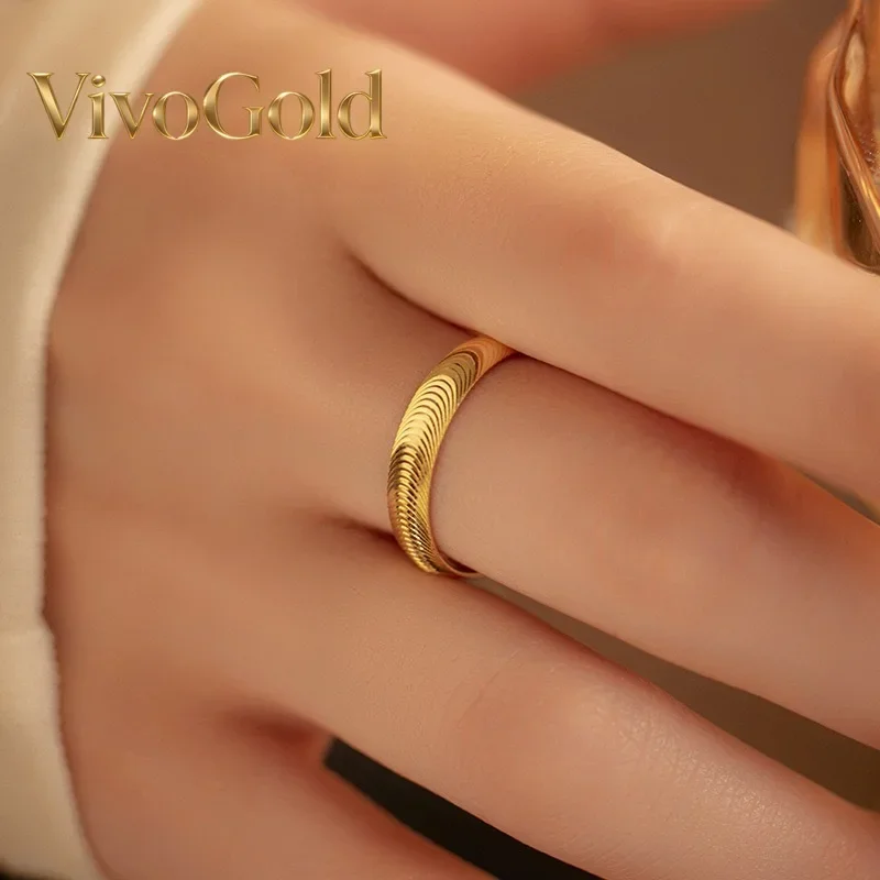

VivoGold24K pure gold ring for couples, 9999 real gold romantic love gold ring, jewelry birthday gift