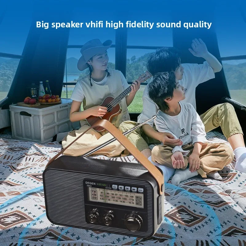 R803 Portable Pointer Retro Full Band Elderly Radio Card Slot Bluetooth Speaker Support U Disk