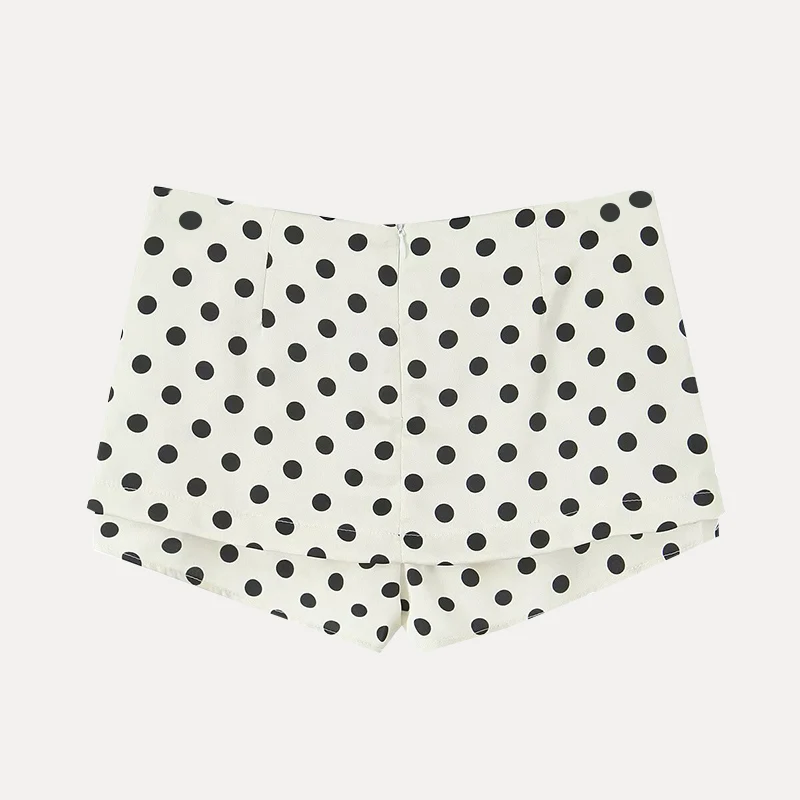 

Spring 2025 Women's Faion Simple Side Zip Polka Dot Skirt High Waist Street Sle Polyester Fiber 00% ort Skirt