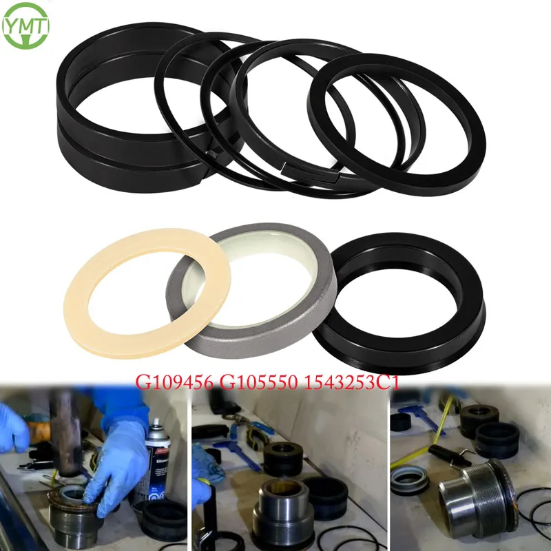 

YMT G109456 G105550 1543253C1 Hydraulic Cylinder Seal Kit for Case Backhoe Loader 350 580B 580C 580F 680C(Rod: 1.5"; Bore: 2.5"