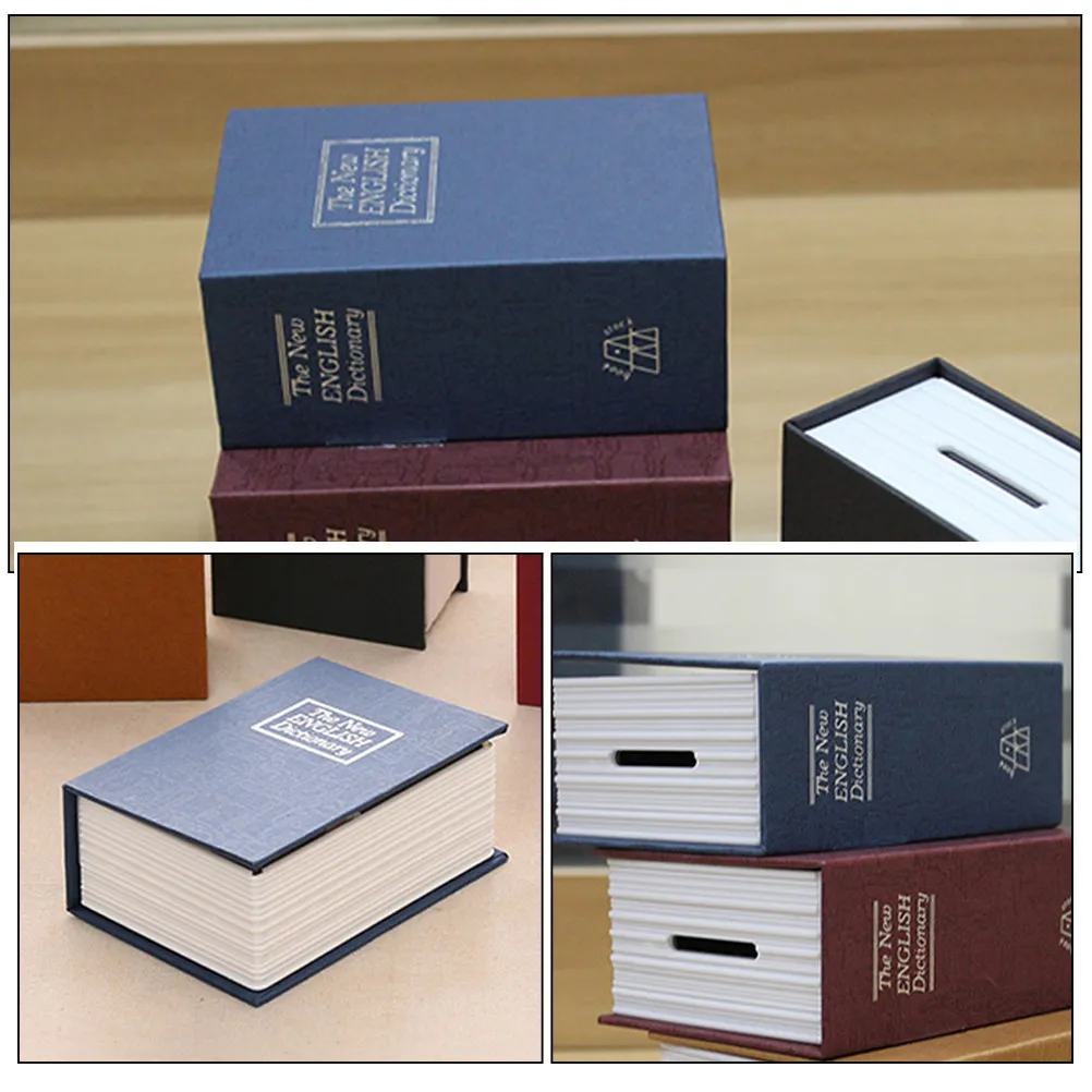 Decorative Book Money Bank Piggy Bank for Girls Book-Shaped Storage Box with Lock Coin Saving Pot Retro Aesthetic Desktop Gift