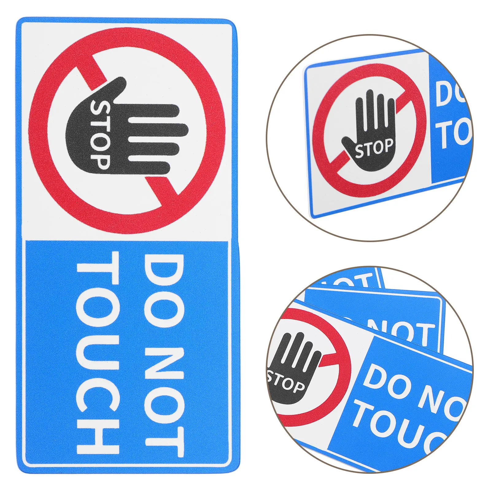 4Pcs Do Not Touch Warning Stickers Safety Decal for Lab Work Areas Glass Metal Surfaces Tool Box Display Case Do Not Touch Sign