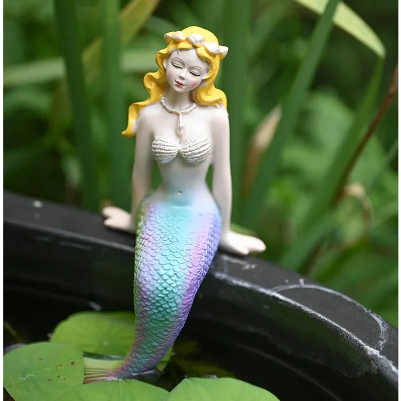 

Garden Terrace Colorful Mermaid Pool Fish Tank Landscape Ornaments Realistic Resin Accessory Exquisite Practical Home Decoration