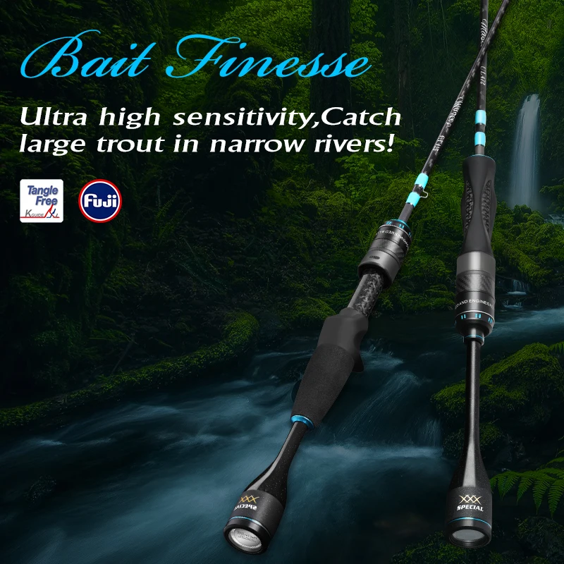 

TSURINOYA NEW Casting Spinning Fishing Rod MASTER UL Power 1.4/1.68m FUJI Guide Ring Reel Seat FUJI accessories Trout 2 Sections