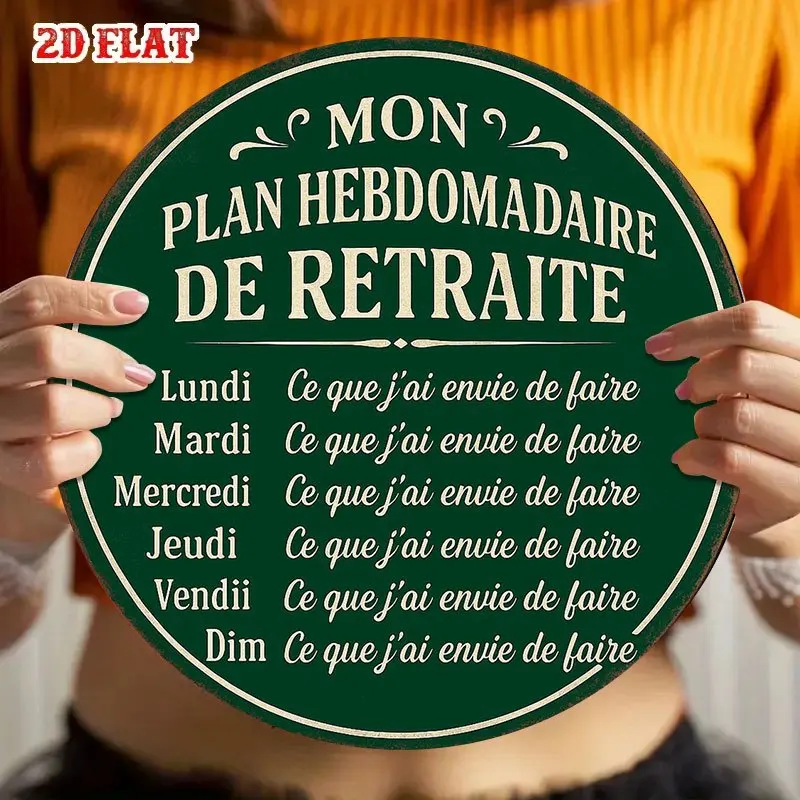2D Flat - 【2D Flat】 2D Flat - [2D Flat] 1pc a 2D Flat Printed Metal Sign Measuring 7.87X7.87inch, Featuring a Vintage French Ret