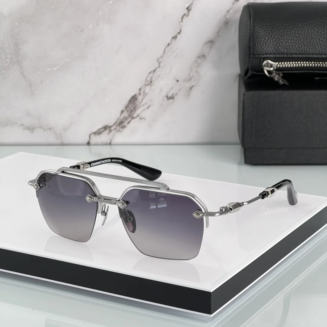 

Titanium Punk Style Sunglasses UV400 Top Quality Luxury Fashion Eyewear for Men and Women with Case
