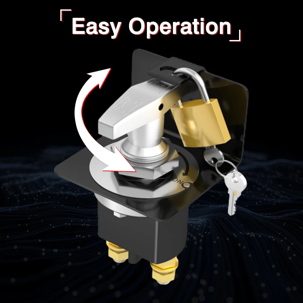500A Battery Kill Mass Switch Battery Circuit Cutter Disconnecter Isolator With Lock For RV Camper Van Truck Boat