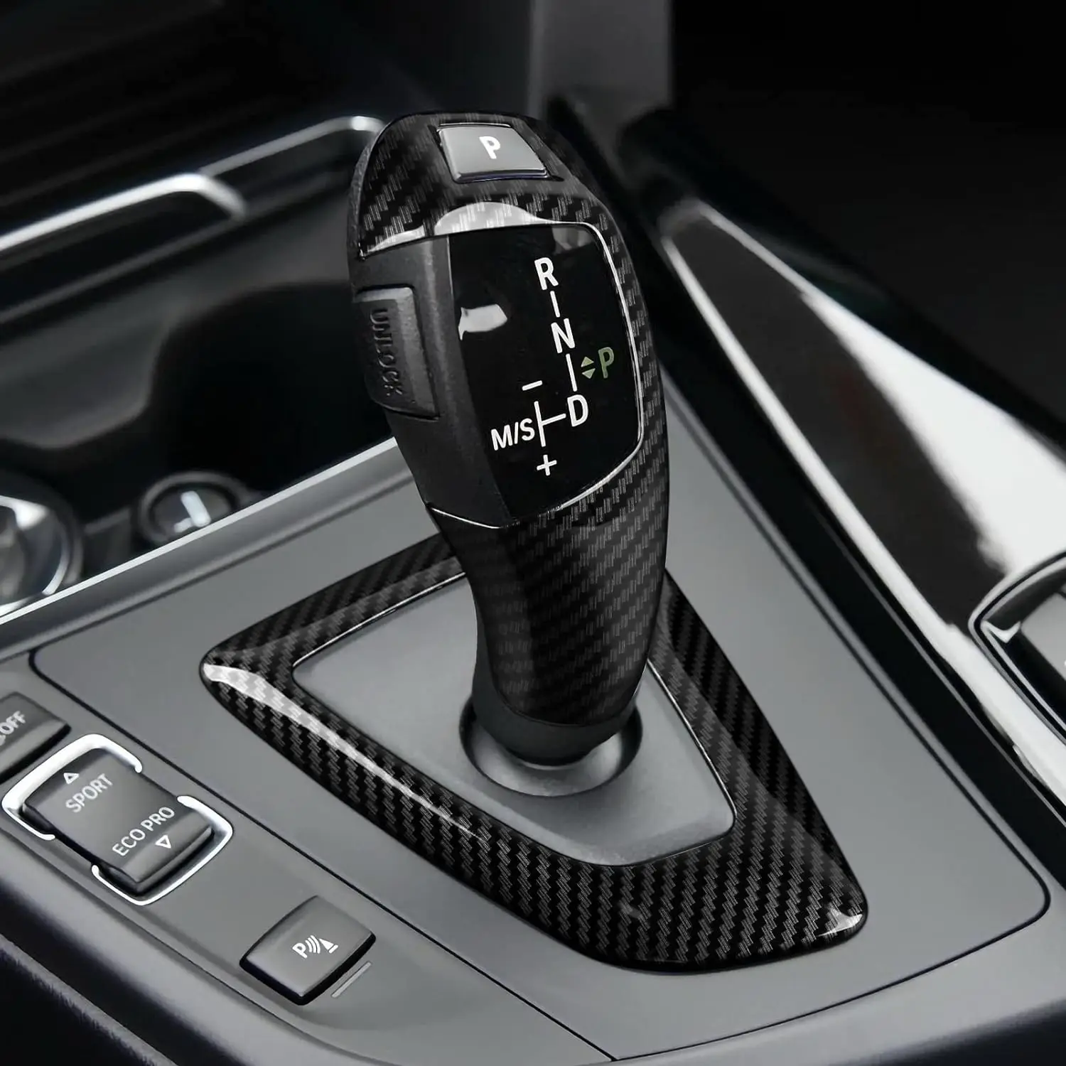 LHD Carbon Fiber Center Console Shift Head Base Panel Suitable For BMW F10 F20 F22 F30 F32 F34 F36
