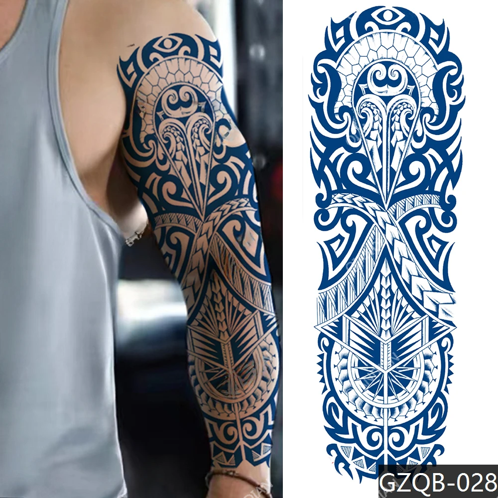 Juice Ink Tattoo Fake Sticker Full Arm Men Semi Permanent Cool Big Alphabet Totem Women Lasting 15 days