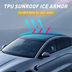 For BYD Seal EV Version 2021 2022 2023 2024 TPU Ice Armor Pre-Cut Sunroof UV Protection Film Summer Heat Insulation Supplies