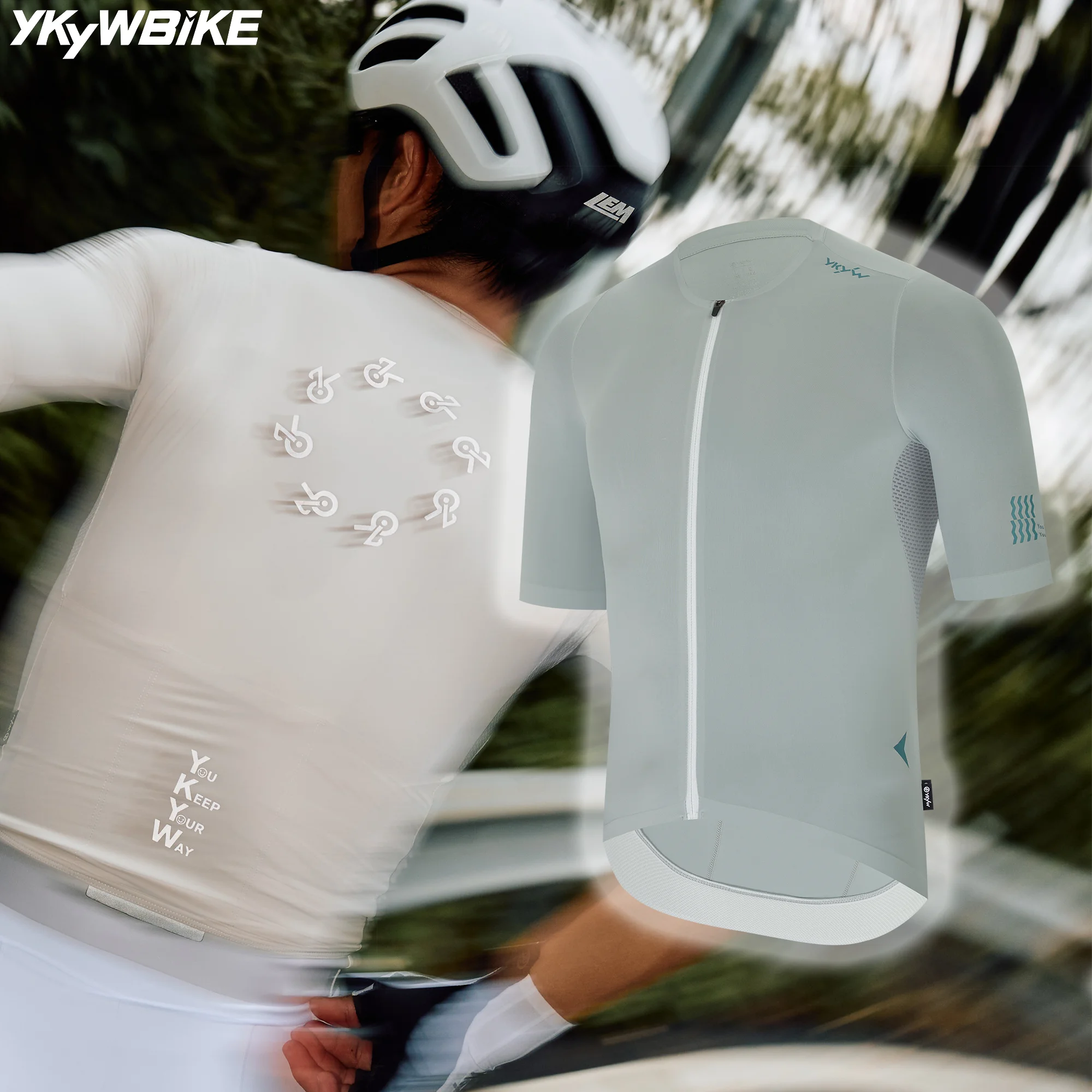 YKYWBIKE Cycling Jersey Men 2026 Summer  Road Bike Jersey Short Sleeve Bicycle Shirt Collarless Breathable MTB Racing Tops