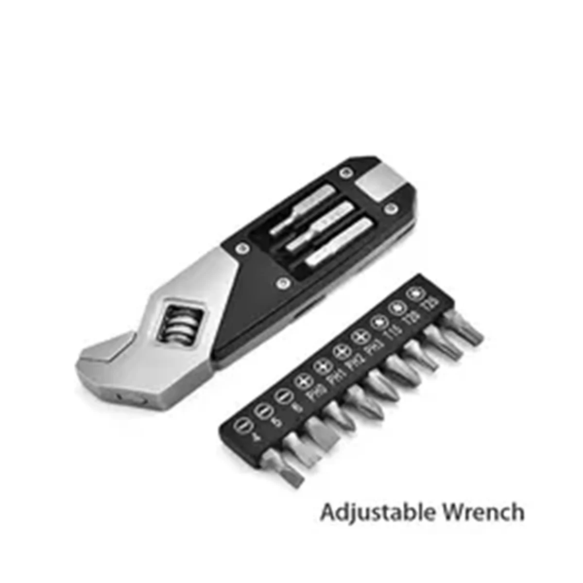 17-in-1 Stainless Steel Adjustable Wrench Foldable Pocket Multi Tool Multifunctional Spanner Screwdriver Bits Kit