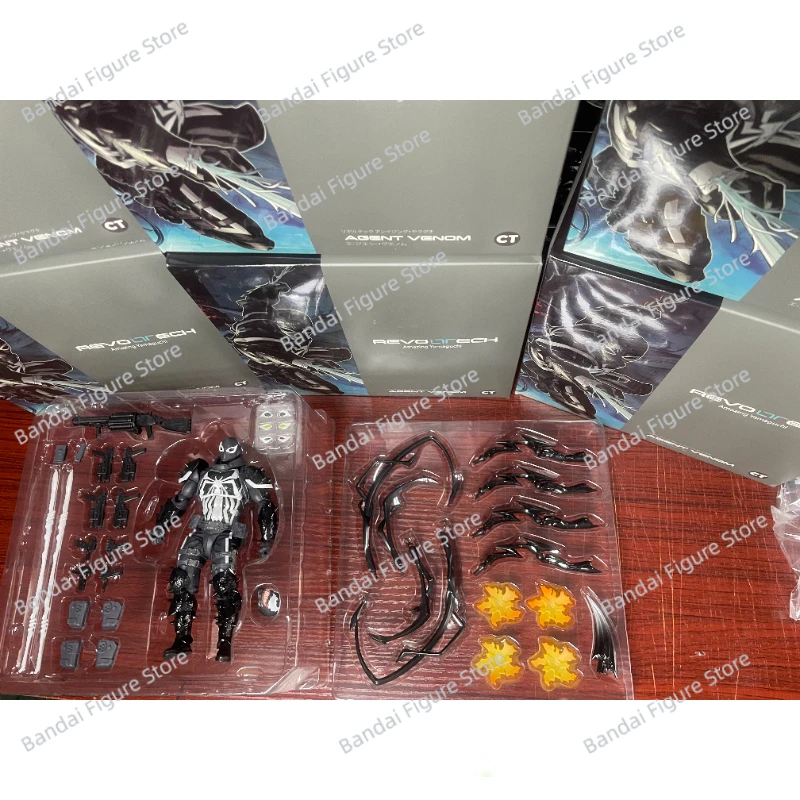 In Stock CT Toys Spider Man SHF KO Revoltech Amazing Yamaguchi Agent Venom Spider Man Venom Animation Action Figure Toy Model