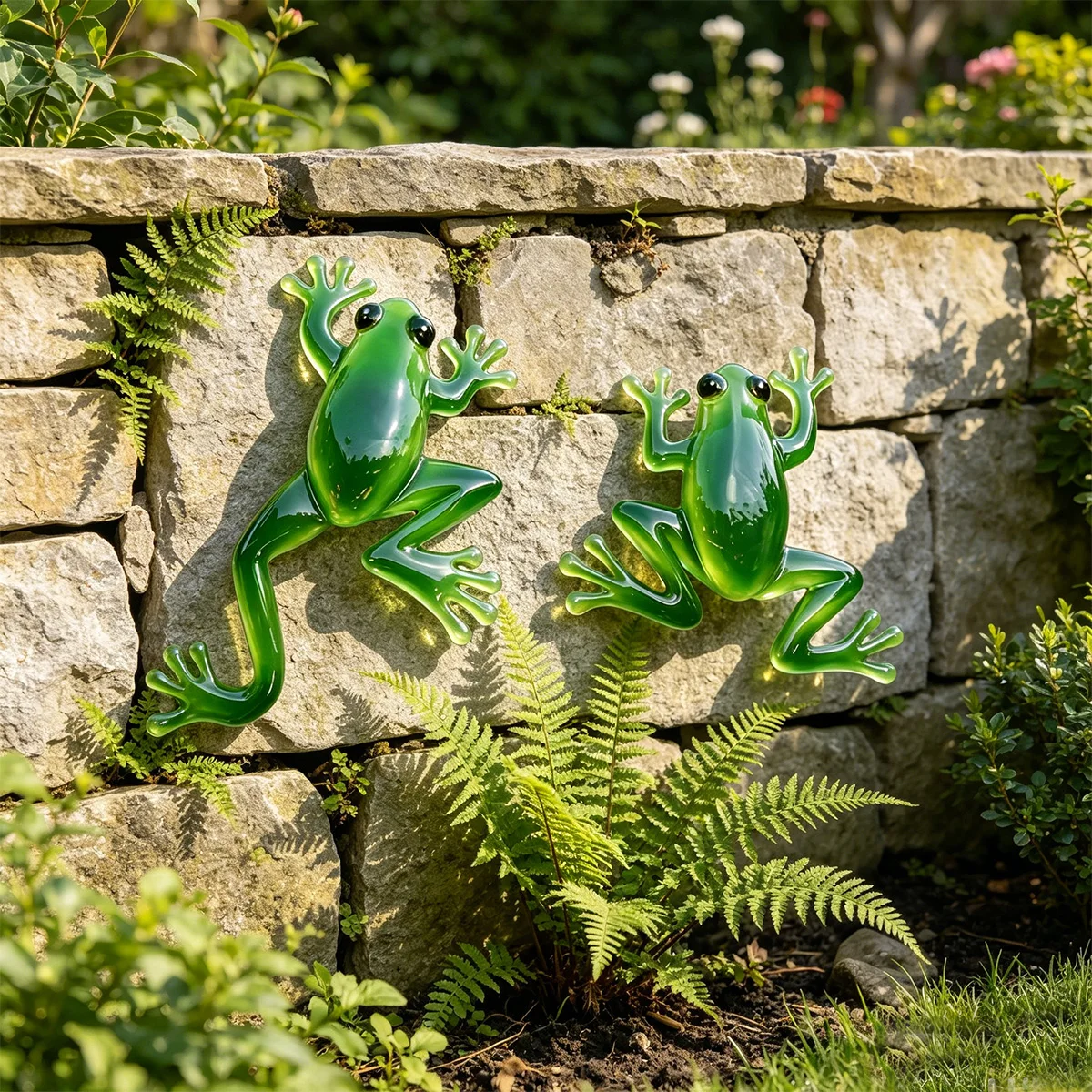 2Pc Wrought Iron Wall Decor, Metal Frog Statue Wall Decoration, Indoor/Outdoor Decor, Rustic Garden Fence Decoration, Suitable for Indoor Walls, Courtyard Walls/Fence Decoration.