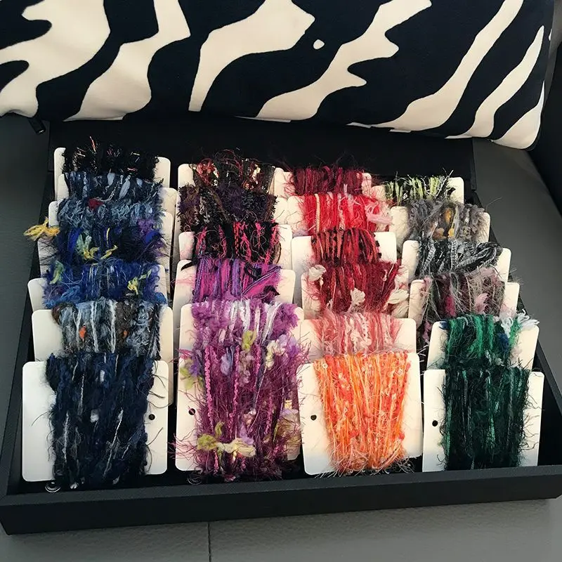 Wholesale Premium Fancy Hand Blended Yarn DIY Journal Scrapbooking Cord for Hairpin Scrunchies Hand Weaving Packaged String