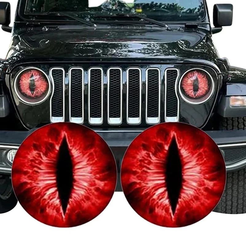 Beast Eyes Headlight Decals Animal Eye Car Headlight Stickers 3D Stereo Eyes Jeep Headlight Decal Car Window Bumper Decoration