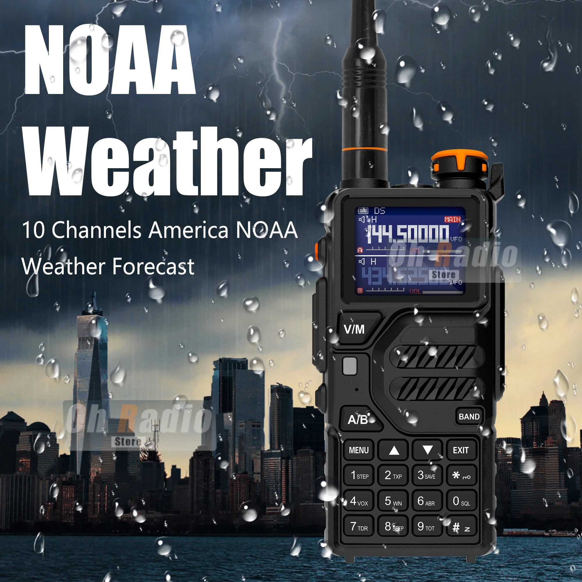 Baofeng K5 Plus جهاز اتصال لاسلكي BF-K5 Plus 10 واط طويل المدى UHF VHF ستة نطاقات NOAA AM FM 999 قناة Type-C شحن اتجاهين راديو لحم الخنزير