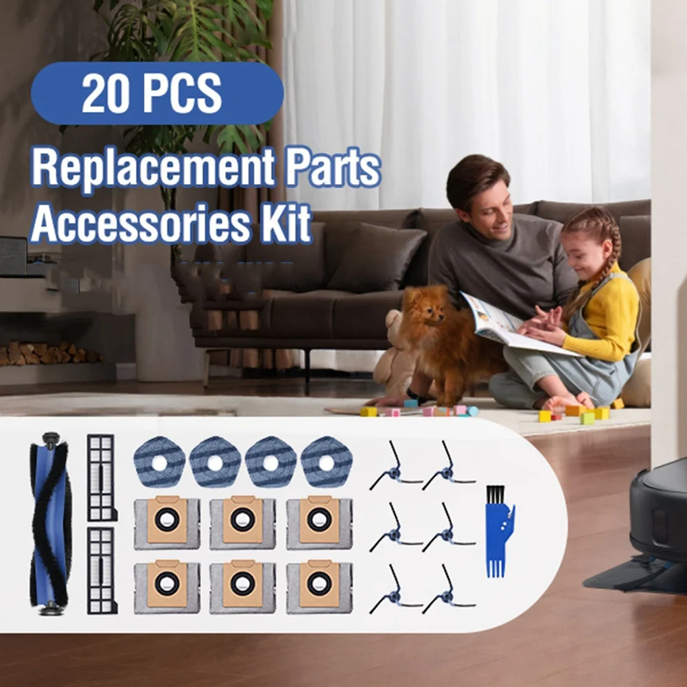 

AB33-20-Piece Accessory Kit For Eufy X10 Pro Omni Robot Vacuum: Replacement Parts For Better Cleaning