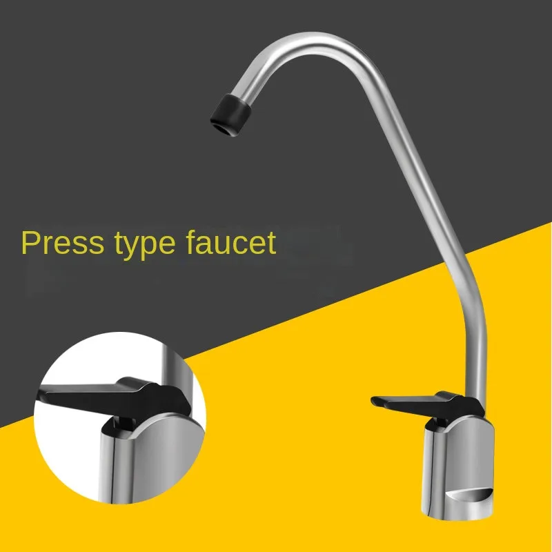 

1/4" push type Water purifier faucet Kitchen Faucets Direct Drinking Tap Single Cold Water Sink gooseneck faucet universal