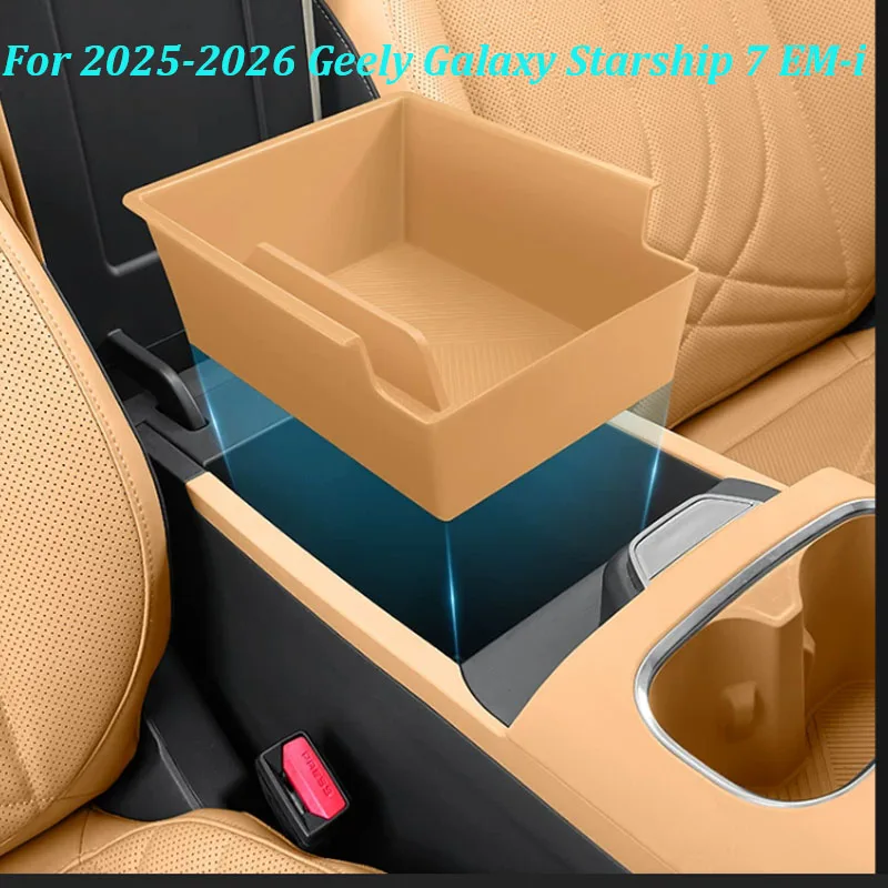 

For Geely Galaxy Starship 7 2025-2026 EM-i Car Armrest Storage Box Upgraded Deepened ABS Organizer Interior Accessories