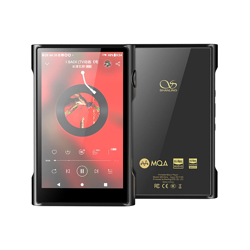 مشغل MP3 عالي الدقة من شانلينغ M3 بنظام تشغيل Android10 محمول عالي الدقة مزود بخاصية HiFi DAP 8-Core QS 665 CPU Bluetooth5.0 Dual ES9219C DAC DSD256 M3U