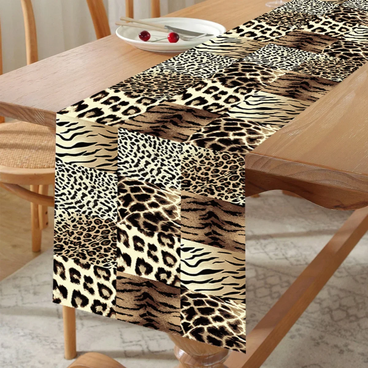 Animal Leopard Print Table Runner Cow Cheetah Table Cover Jungle Safari Wild One Birthday Party Supplies Kids 1st Party Decors