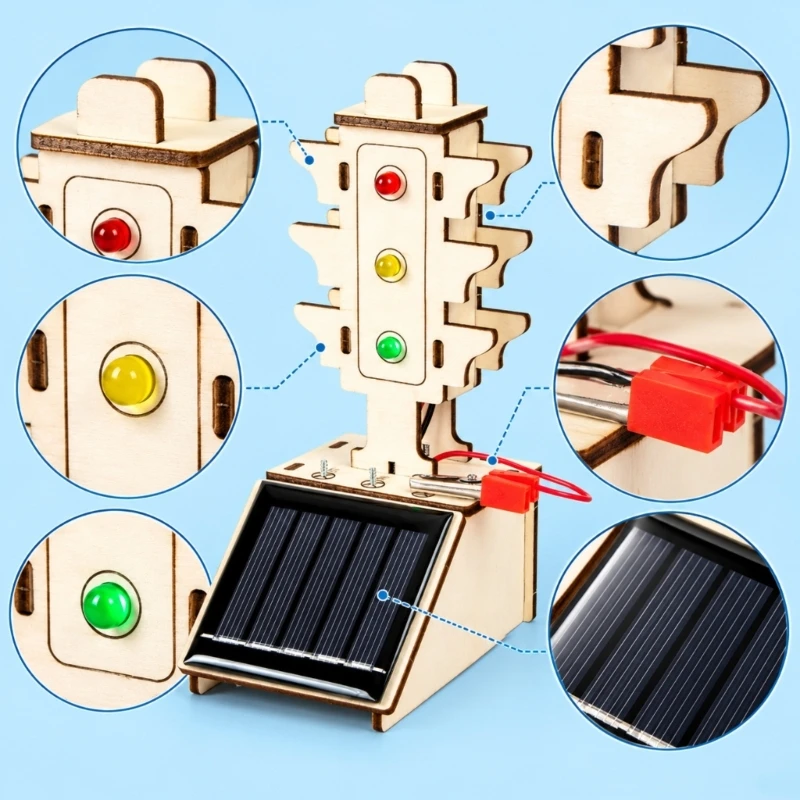 DIY Model with Shaped Parts, Electronic Components, and Solar Power for Classroom Science Lessons and 15UB
