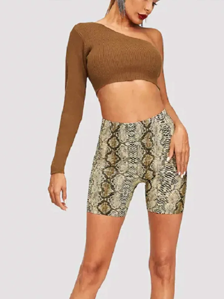 

Сексуальные модные летние обтягивающие спортивные короткие серпантиновые модные эластичные шорты с высокой талией для женщин