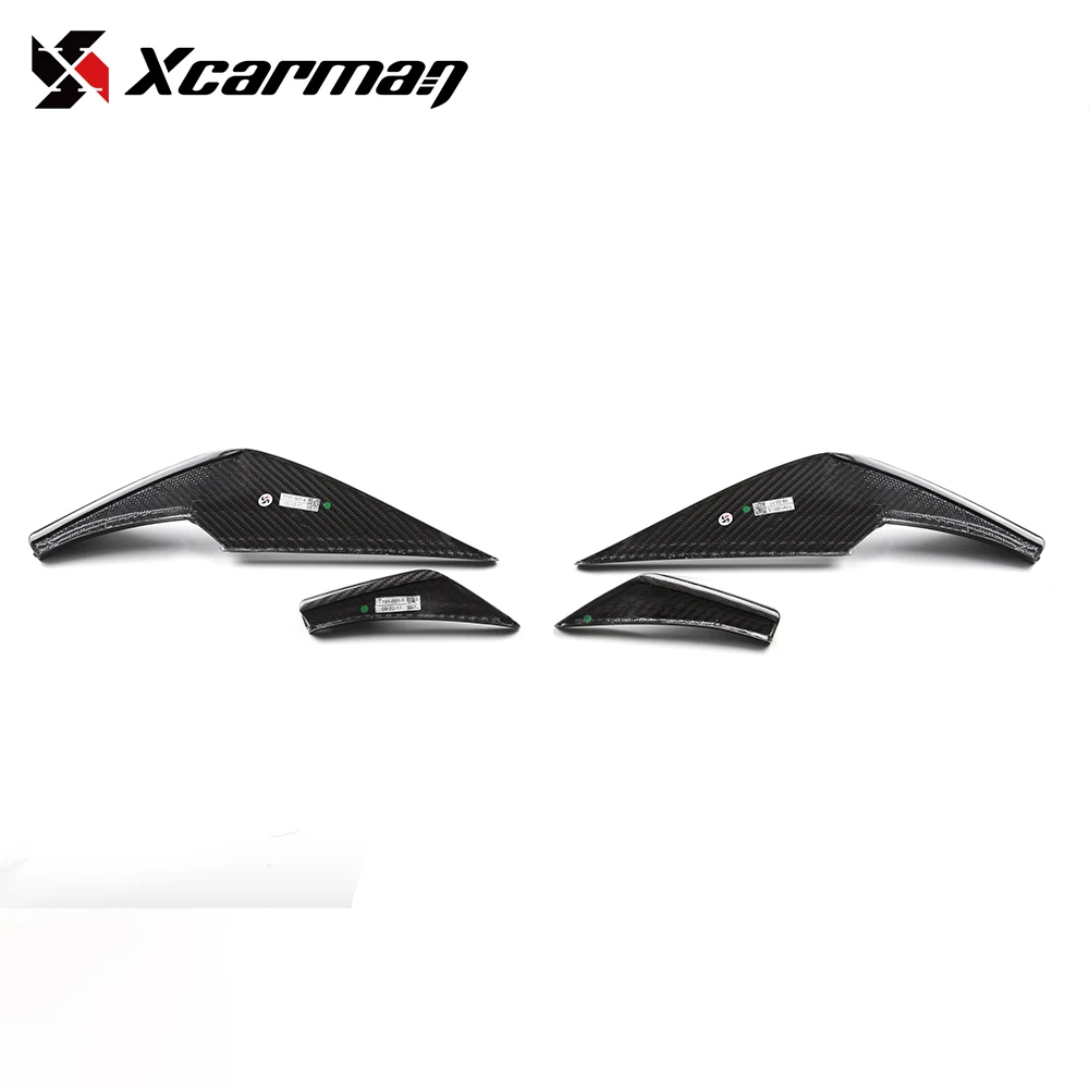 4PCS Dry Carbon Canards Diffuser Spoiler Body Kit Side Fin Flaps For BMW M3 M4 G80 G82 G83 2021-? Front Bumper Splitter Canard