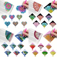 6 sets of DIY diamond painting art corner bookmark kits, mandala/Heart/Fruit/landscape/Diamond painting bookmark corners