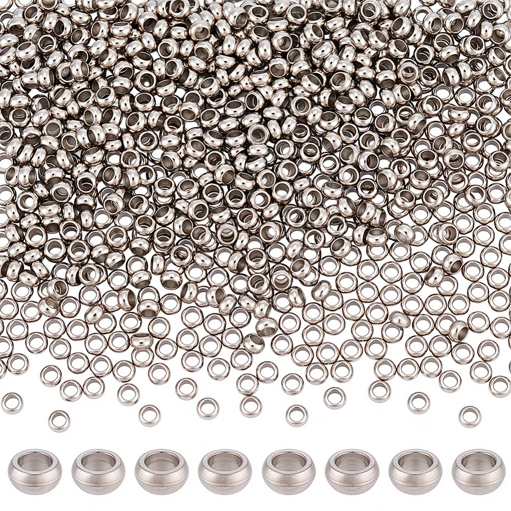 1 Box 800Pcs Round Crimp Beads 304 Stainless Steel 1mm Hole Spacer Tiny Stoppers Beads for DIY Jewelry Necklace Bracelet Craft