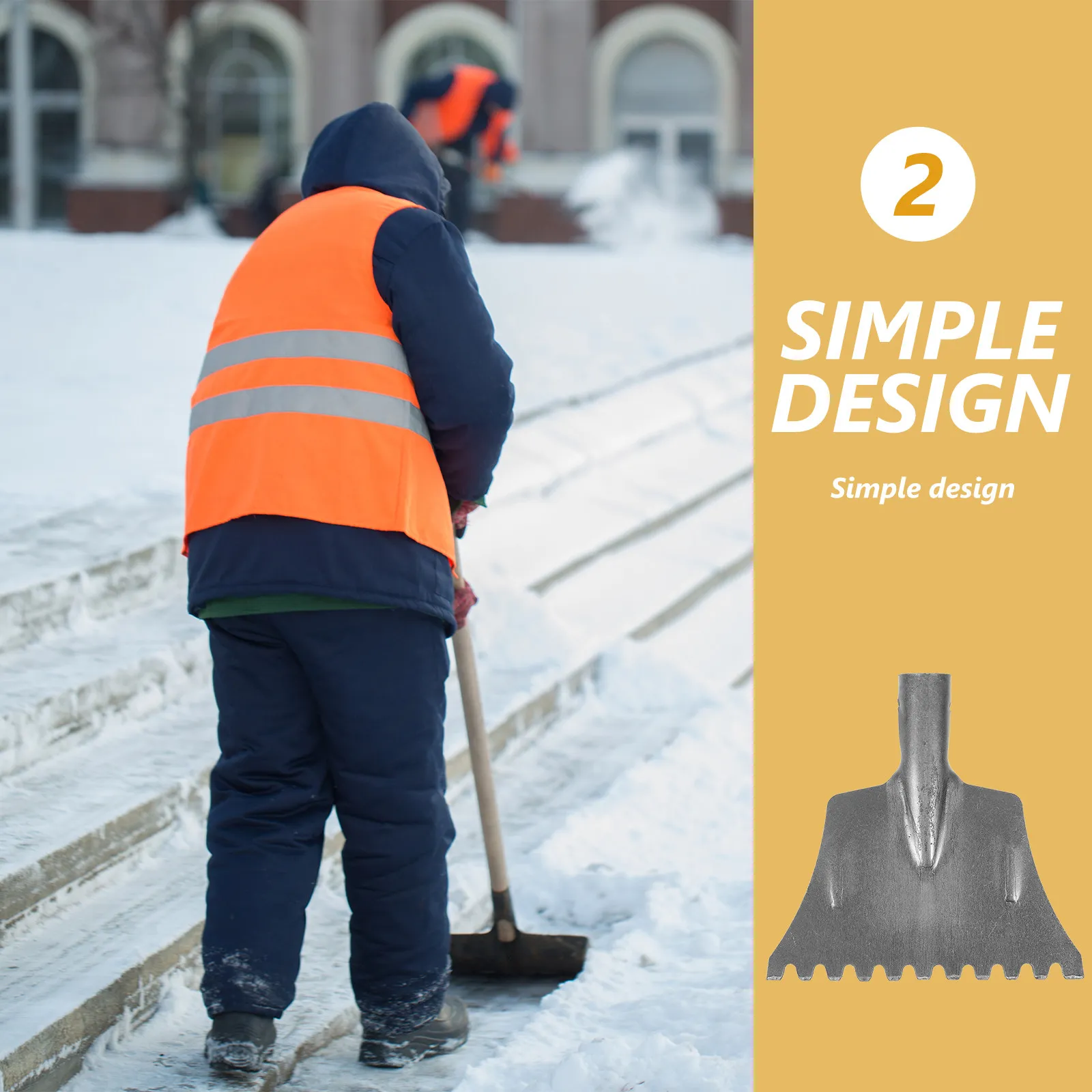 

Professional Steel Ice Breaking Shovel Heavy Duty Snow Scoop for Driveway Car Windows Glass Doors Outdoor Ice Remover Household