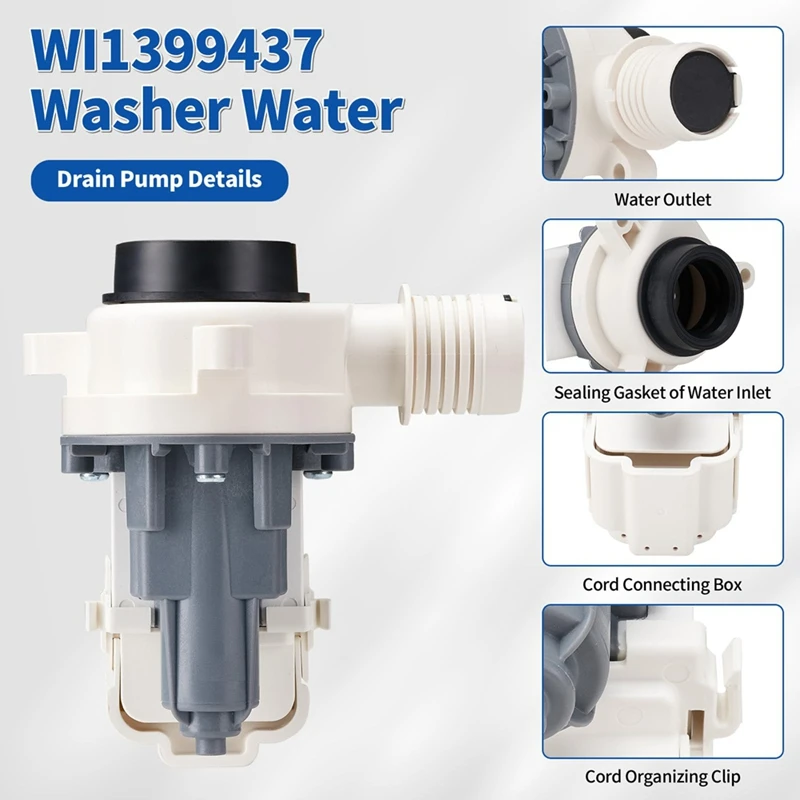 Deseo W 11399437   W 11259498   OEM de la bomba de drenaje de la lavadora parte 120V 60Hz 1.2A para Whirlpool Maytag Kenmore