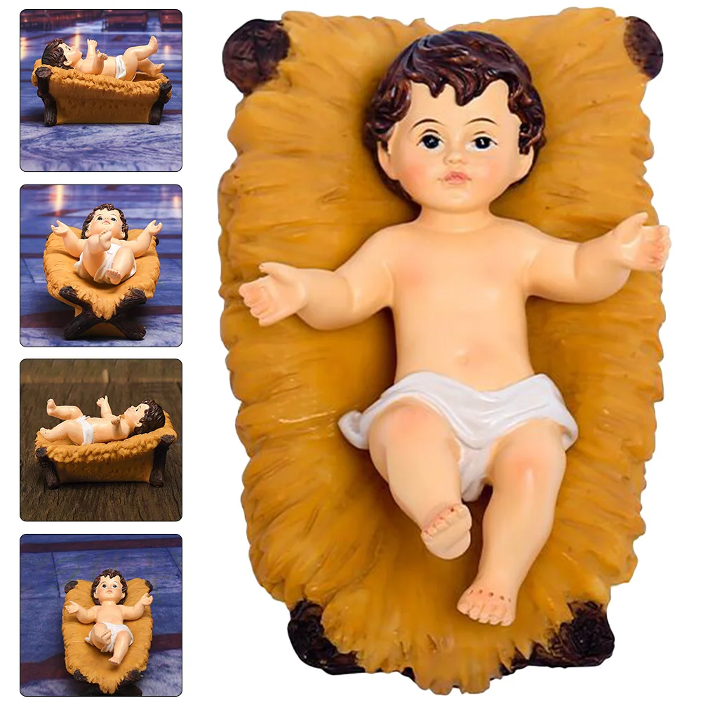 

Adorable Jesus Sculpture Resin Craft Religious Xmas Desktop Layout Supply Home Decor Jesus Figurine Home Decoration