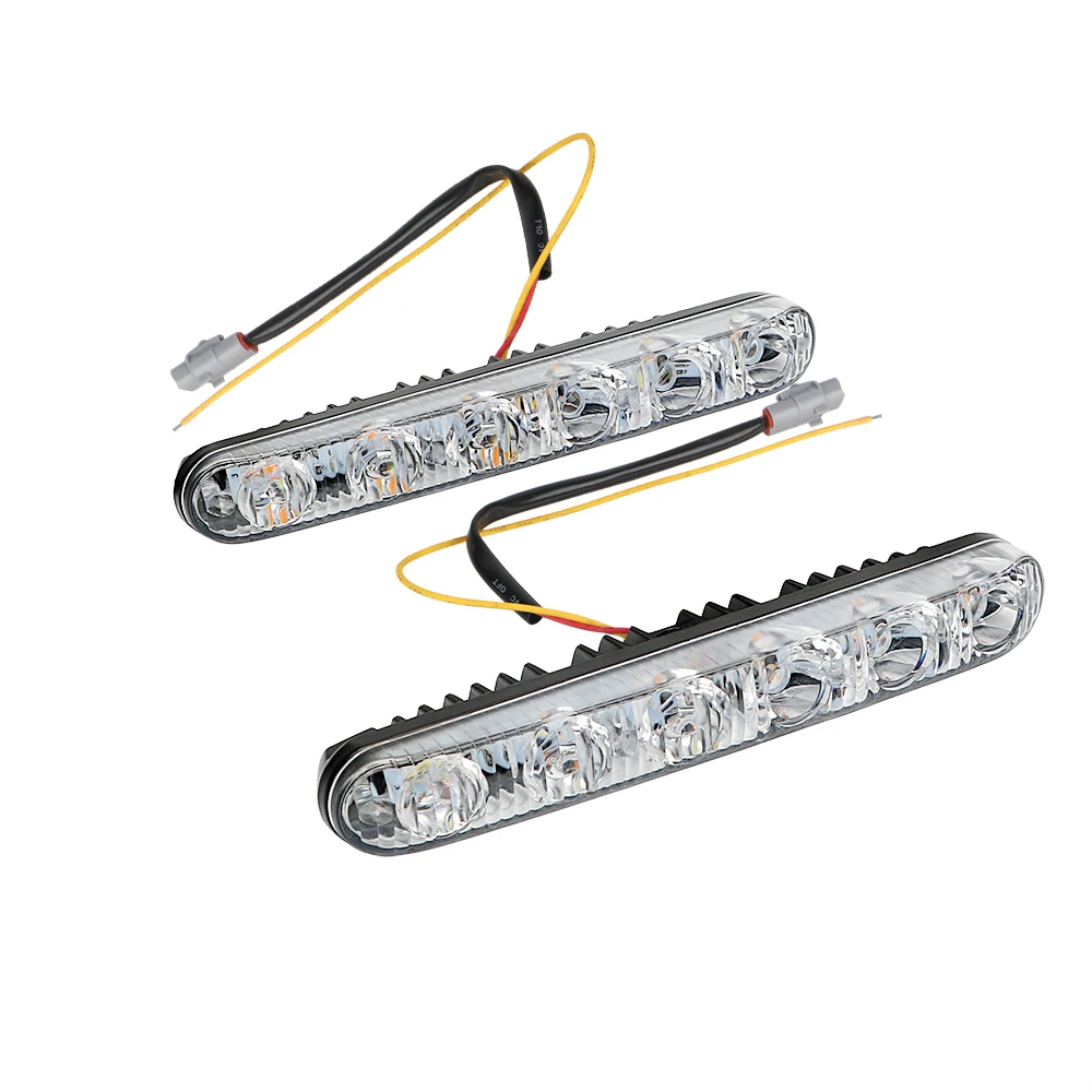 1 Pair Waterproof Car Daytime LED Light Turn Signal Indicators Daylight Universal Auto Daytime Running Lights DRL