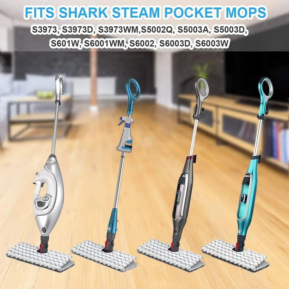 Steam Mop Pads Replacement for Shark Pro & Genius Steam Pocket Mop System Washable Reusable Replacement Mop Head 1/2pcs