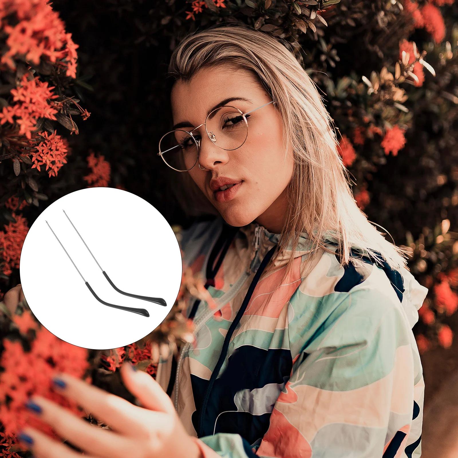 1 par universal liga óculos quadro templos substituição antiderrapante confortável apto para óculos de sol kit reparo braços metal