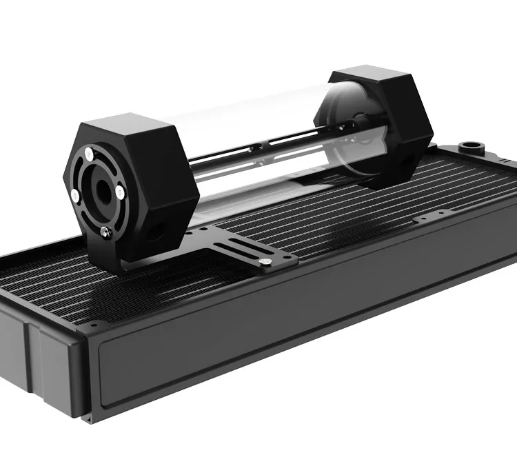 مبرد مياه الكمبيوتر من FREEZEMOD خزان مياه أكريليك مع فتحات جانبية سداسية معدنية قابلة للتعديل عند تفريغ الفقاعات الزاوية / BL-LBX #2