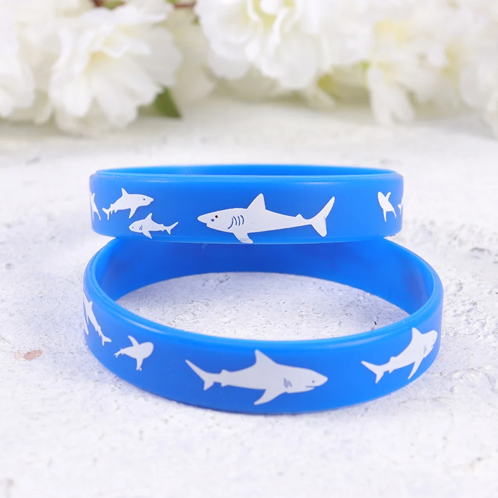 

25pcs Silicone Wristbands Shark Theme Kids Bracelets For Boys Girls Waterproof Durable Elastic Safe Non-Fading Student Gifts