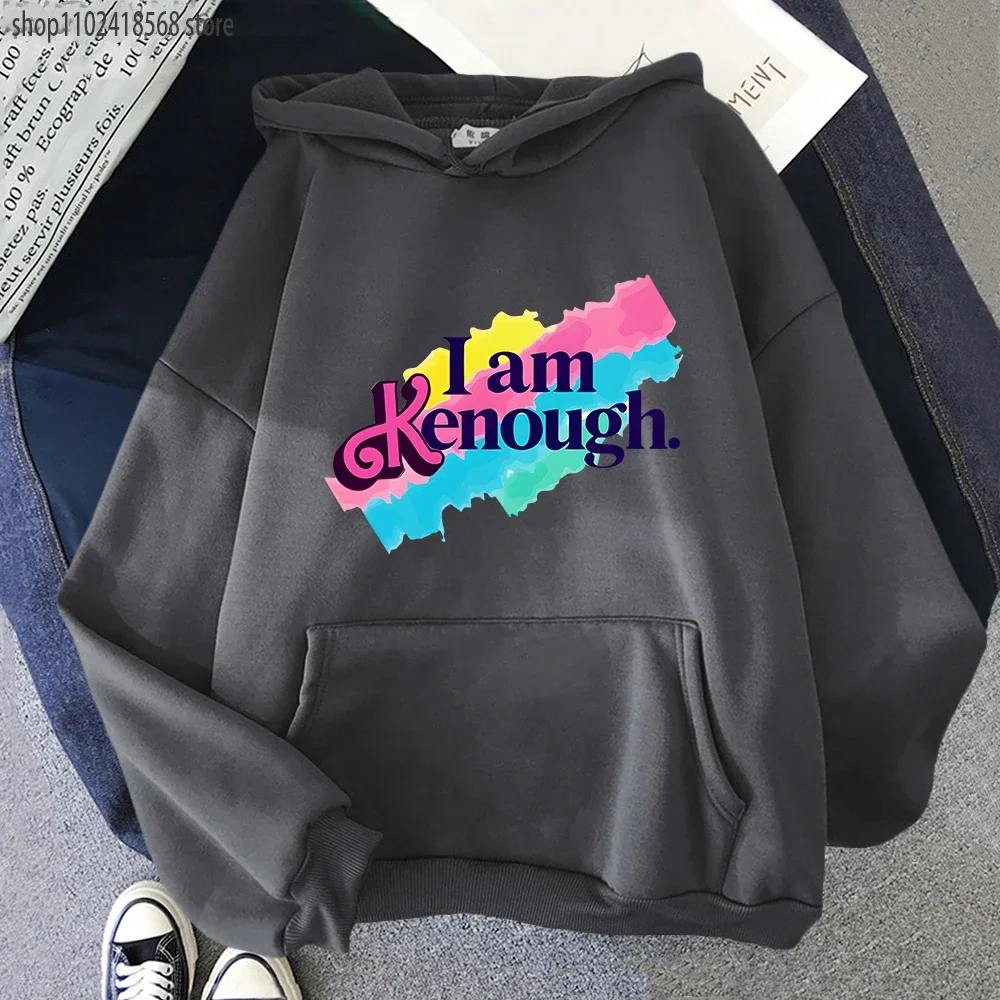 

I Am Kenough Sweatshirt Barbenheimer Hot Pink Barbiee Hoodie Streetwear Women Fashion Clothes Autumn Winter Casual Mens Pullover