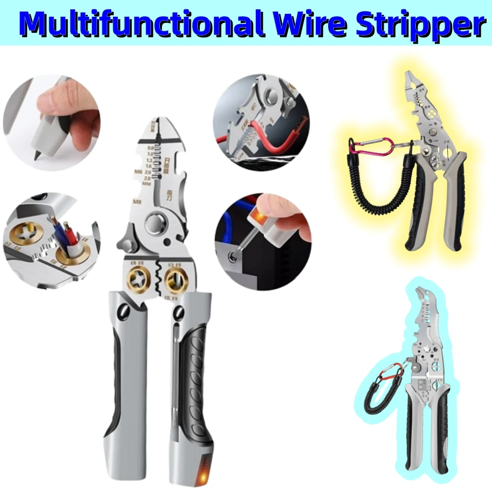 

Multifunctional Wire Crimper Pliers Cable Cutter Adjustable Automatic Electrical Wire Stripper Stripping Terminal Hand Tools